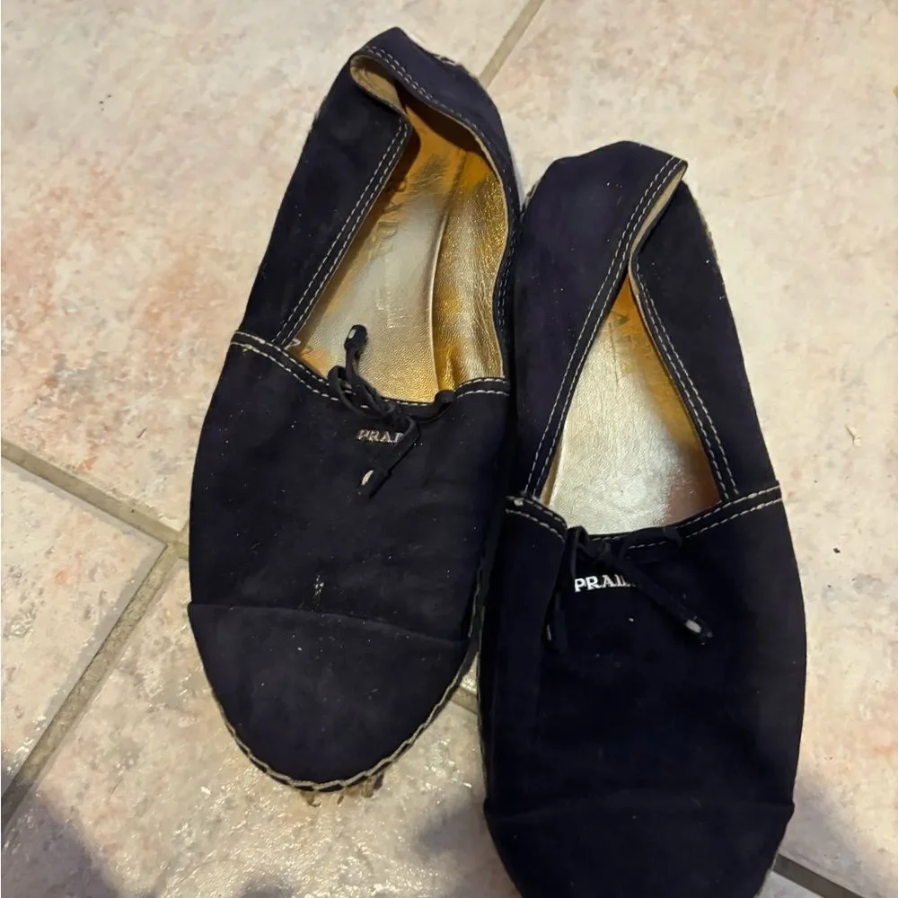 Prada Espadrilles logo flats platform shoes driving shoes loafers slip ons